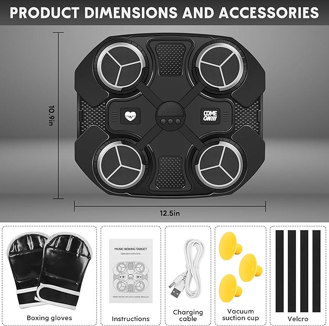 Smart Bluetooth Music Fitness Boxing Target Boxing Machine For Kids with Two Gloves