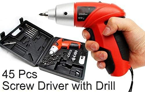 45Pcs Cordless Screwdriver With Drill