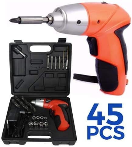 45Pcs Cordless Screwdriver With Drill