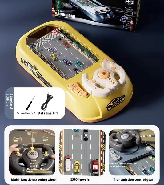 Steering Wheel Driving Toys Dodge Vehicle Electronic Simulation Racing Adventure Game Console with Music and Sound Effects for Kids