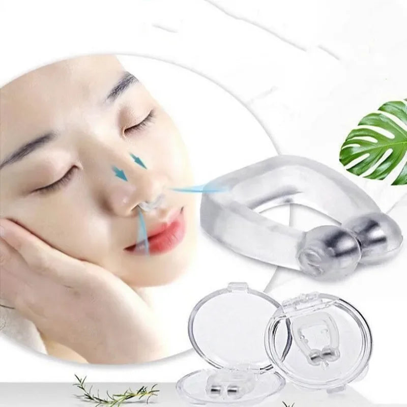 Magnetic Anti Snore Device Stop Snoring Nose Clip Easy Breathe Improve Sleeping Aid Apnea Guard Night Device With Case